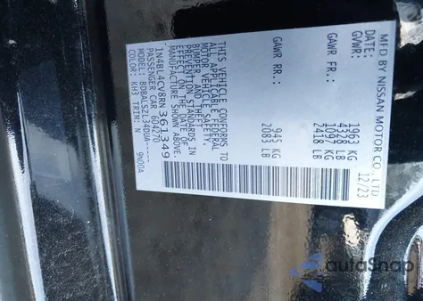 2024 Nissan Altima Sr Fwd z USA, uszkodzony, nr VIN 1N4BL4CV8RN361349